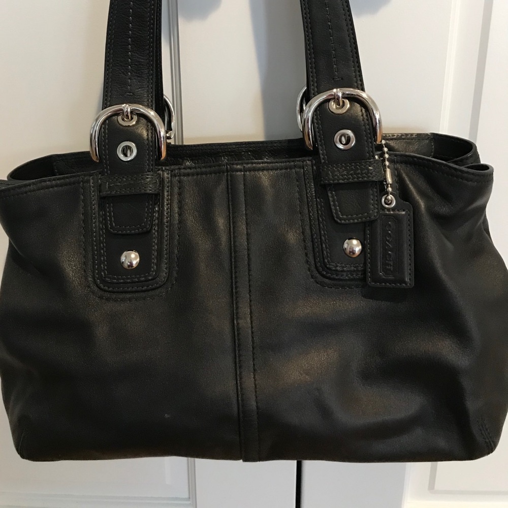Coach shoulder bag black leather